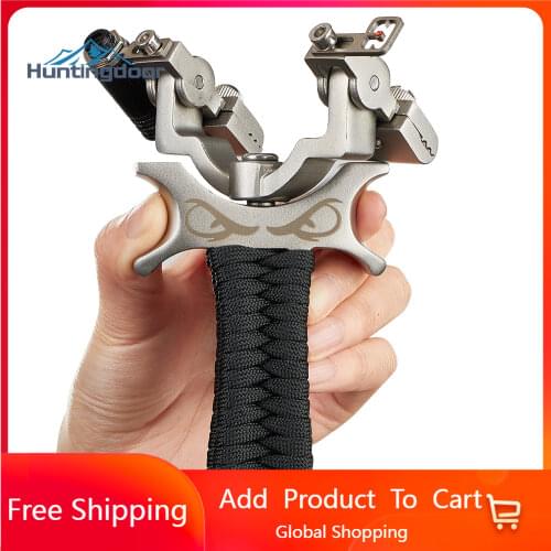 Outdoor Flat Band Slingshot Catapult for Hunting with Bands laser Aiming Sights Outdoor Hunting Games Tools