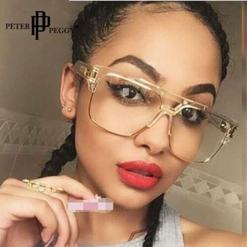 Luxury Squre Metal Eye Glasses Frames Men Women Brand Designer Reading Glasses Optical Transparent Glasses Punk Fake Frames