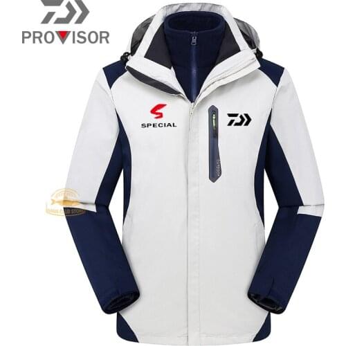 Daiwa Fishing Clothes Men Outdoor Warm Quick Dry Fishing Jacket Winter on Foot Ski Windproof Detachable Thicken Fishing Jacket