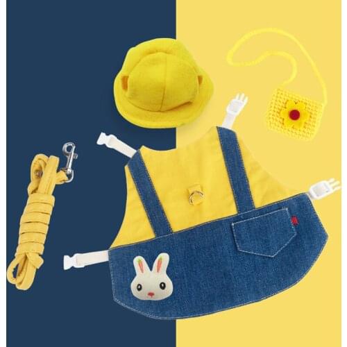 Bunny Rabbit Harness and Leash, Rabbits Clothes for Bunny Guinea Pig Harness Vest and Leash for Rabbit Guinea Pig Bunny Hamster