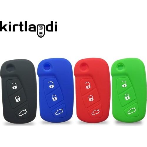 3 Buttons Silicone Shell Car Key Case for Ford KA MK2 2008-2016 Cover Flip Folding Keychain Holder Remote Control Fob Protector