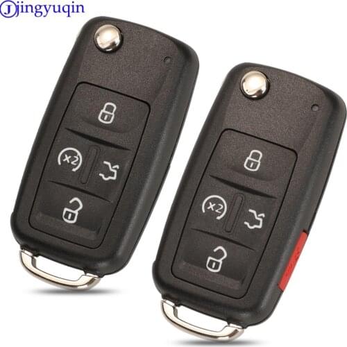 Jingyuqin 4/5 Buttons Folding Remote Car Key Case Shell For For VW Sharan Tiguan Golf Sagitar Polo MK6 Touareg