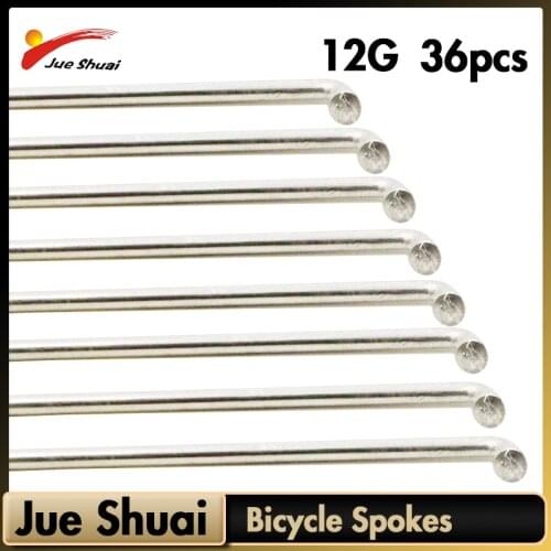 36 pcs Bicycle Spokes for Motor Wheel 12G/K Bike Spokes with Nipples "J" Bend e Bike Silver Steel Wheel spoke for MTB Road Bike