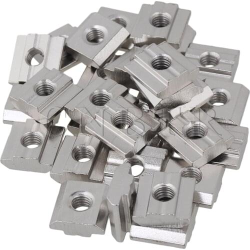 CNBTR Carbon Steel Drop In T Sliding Nuts M6 Thread for European Standard 30 Series Aluminum Profile Extrusion Slot Pack of 30