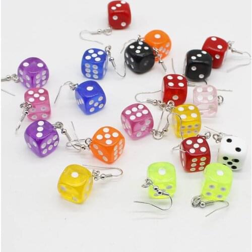 Hanging Asymmetric Geometric Cute Drop Earrings With Interesting Building Blocks Candy-Colored Building Blocks For Women Girls