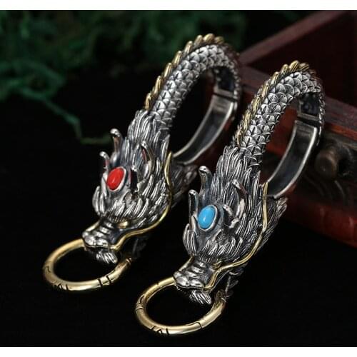 High Quality S925 Sterling Silver Accessories Accessories Retro Fashion Thai Silver Key Chain Car Car Keys Accessories