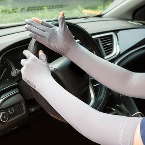 Unisex Cooling Arm Sleeves UV Protection Arm Sleeves Protective Sunblock Gloves For Men Women Driving Cycling Golf Basketball