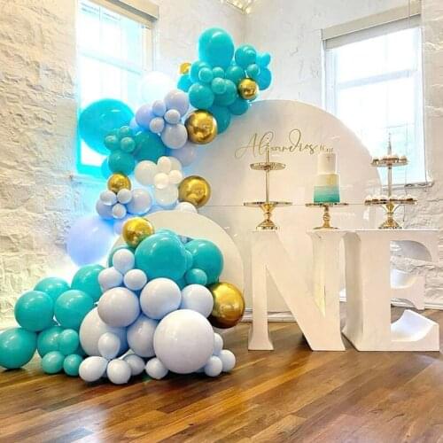 124pcs Tiffany Blue Theme Party Balloon Decor Set Garland Arch Kit For Birthday Wedding Baby Shower DIY Globos Supplies New Year