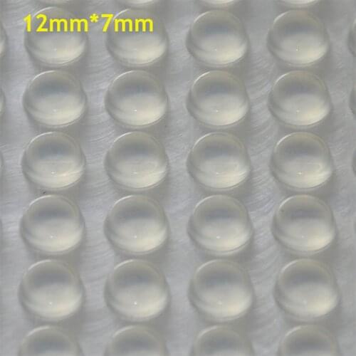 128pcs 12mm*7mm transparent self adhesive soft anti slip bumpers silicone rubber feet pads great silica gel shock absorber