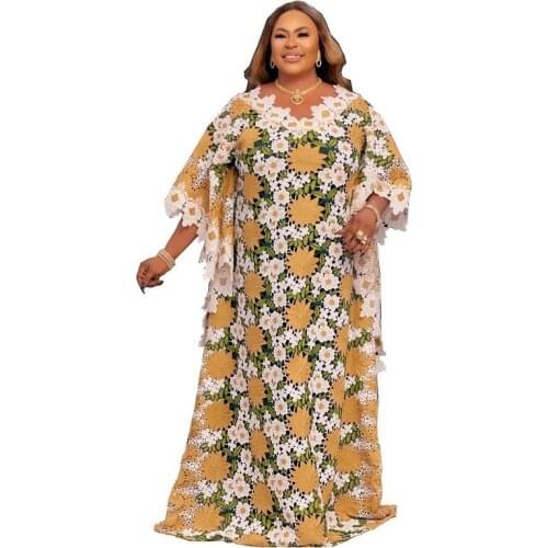 African Dresses for Women Summer Sexy African Women Lace Polyester Long Dress Maxi Dress Dashiki African Clothes Women