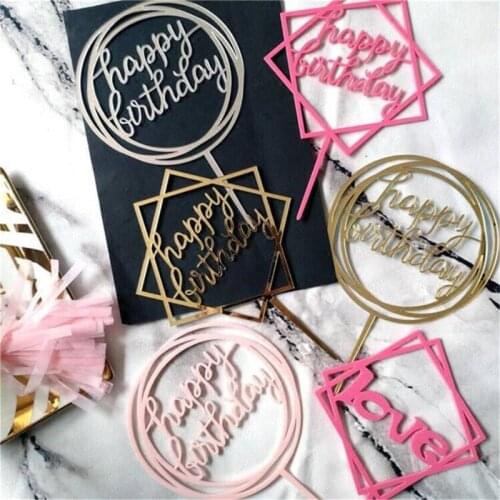 Happy Birthday Cake Topper Acrylic Letter Cake Toppers Party Supplies Happy Birthday Black Cake Decorations Boy