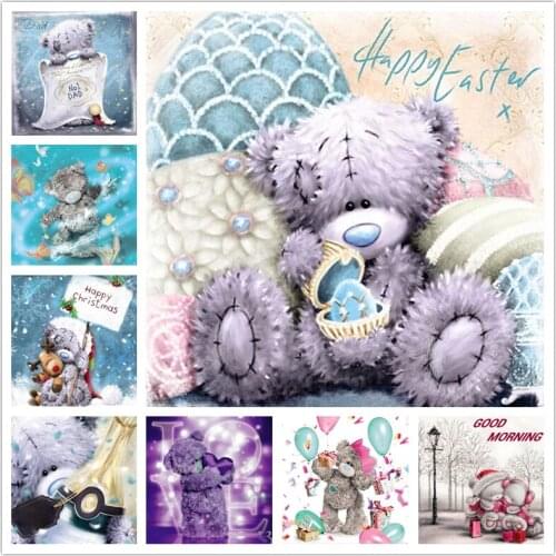 Full Square/Round Drill 5D DIY Diamond Painting "New Cartoon Teddy Bear" 3D Embroidery Cross Stitch Mosaic Christmas decoration