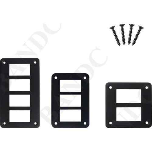 2 3 4 Way Aluminum Rocker Switch Panel with 4 Screws for Car Switch Refitting Boat Adaptations, Auto DIY Accessories