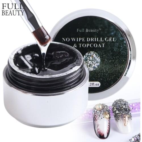 Full Beauty 6ml No Wipe Nail Glue for Rhinestone 3D Crystal Nails Decor Soak off Topcoat Adhesive Manicure Glitter Glue CH781