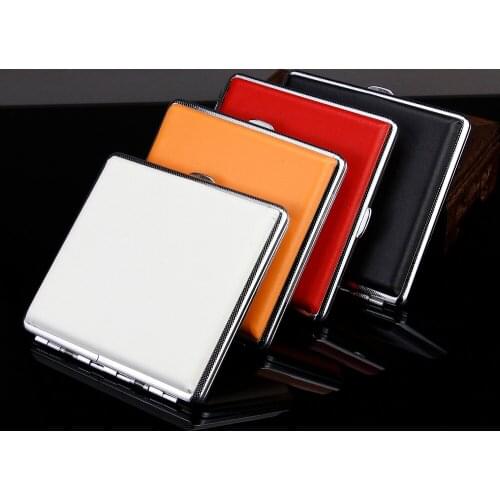 Colorful Smoking Cigarette Case Cigarette Tool 20pcs Capacity pu Leather Cover Cigarette Box Portable Cigarette Bag Outdoor tool