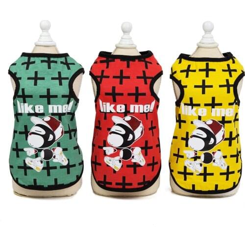 Designer Pet Dog Clothes Vest, Spring and Summer Breathable Cool Running Kid Vest, Small and Medium-sized Bichon Teddy Clothing