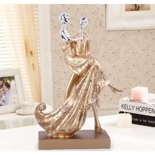 Home Crafts European Creative Resin Plating Couple Character Decoration Ornaments Wine Cabinet Decorations