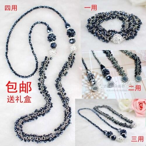 Hot-selling fashion multifunctional mantianxing handmade crystal long necklace magnetic crystal necklaces