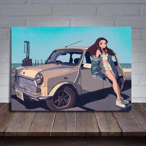 Canvas Hd Prints Cute Girl Picture Wall Artwork Luxury Car Painting Home Decoration Modular Anime Role Poster Living Room Framed