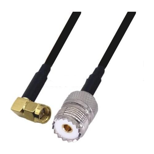 RG174 Cable SMA Male Right Angle to UHF Female Extension Coax Jumper Pigtail WIFI Router Antenna RF Coaxial Cable