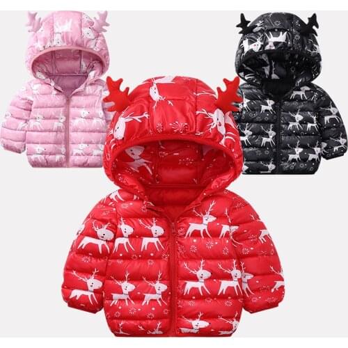 Overalls for children Toddler Baby Winter Christmas Cartoon Windproof Coat Hooded Warm Outwear Jacket комбинезон детский
