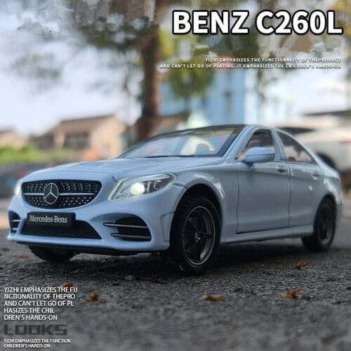 1:32 Benzs C-Class C260L Alloy Car Model Diecast Metal Toy Vehicles Car Model Simulation Sound Light Collection Childrens Gift