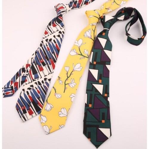 Gravatas Floral Tie For Men 2019 New Hot Printed Mens Tie Chiffon 7Cm Width Butterfly Wedding Accessories Party Banquet Neckti