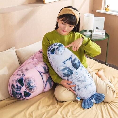 New Arrive 45-90CM Soft Sea Lion Seal Stuffed Doll Plush Toys World Animal Baby Sleeping Pillow Cushion Kids Girls Gifts