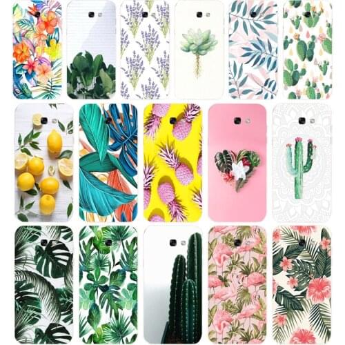 60 Plantain Banana Leaves Plants Soft Silicone Tpu Cover phone Case for Samsung Galaxy A5 2015 2016 A7 2017 A8 Plus A9 2018 A80
