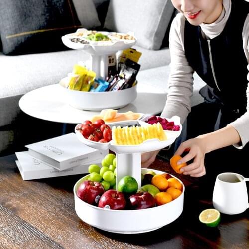 New 2 Tiers Fruit Storage Basket Snacks Candy Nuts Organizer Rack Bathroom Cosmetics Bottle Stand Holder Spices Storage Shelf