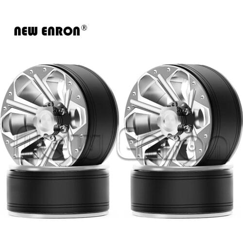 NEW ENRON Alloy 55*45*27 1.9" Beadlock Wheels Hub Rim Tires for 1/10 RC Car Crawler Tamiya CC01 TF2 Axial SCX10 II Traxxas TRX-4
