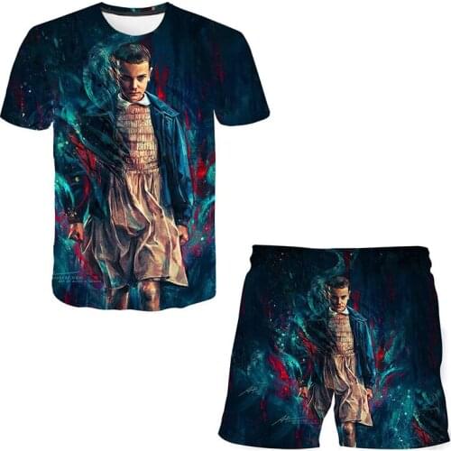 Stranger Things Sweatshirt pant Cosplay Summer Tshirt Short Sport Shorts boy Running T-shirt childrens clothing girls clothing