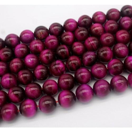 Wholesale Top Grade Natural Rose Red Tiger Eye Semi Gem Stone Beads For Jewelry Making DIY Bracelet Necklace 6/8/10/12 mm