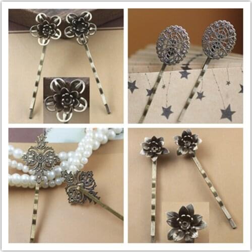 A pair Vintage Hairpins Hair Clips for Woman Fashion Antique Bronze Pins Hair Accessories Hairgrip Headwear
