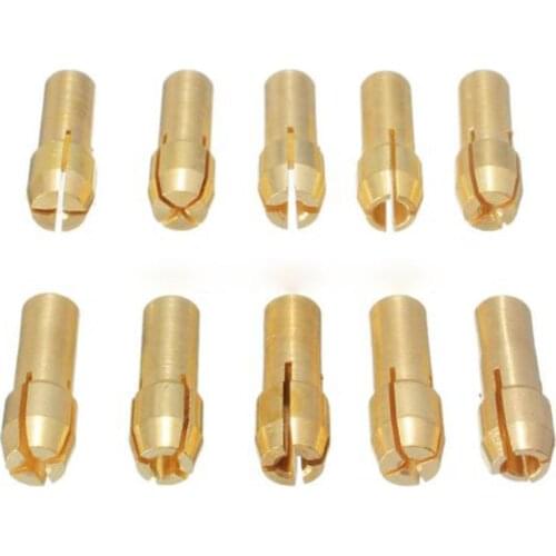 Imported 0.5--3.2mm 10 Pieces Micro Drill Chuck Collet Bits Brass Shank for Rotary Tools