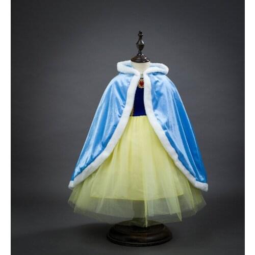 Elsa princess dress snow cloak shawl fantasy girl Halloween costume for children toddler girl christmas 3-8s winter clothes