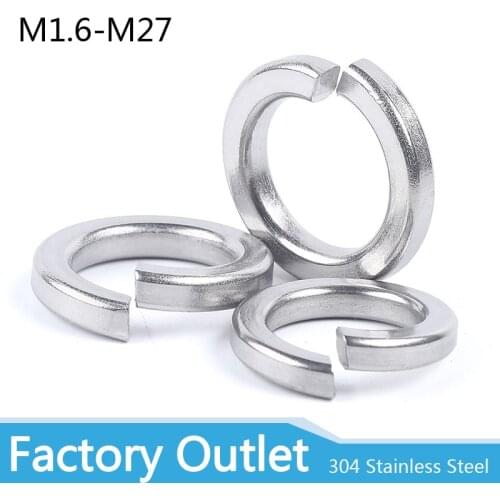 50/10pcs GB93 A2 304 Stainless Steel Spring Washer Split Lock Elastic Gasket M1.6 M2 M3 M4 M5 M6 M8 M10 M12 M16 M20 M24 Washer