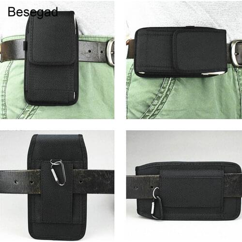 Besegad Outdoor Sport Mobile Phone Holster Belt Waist Bag Case Pocket Gadget Pouch for iPhone 8 7 6 Plus Samsung Huawei Xiaomi