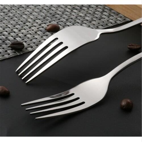 Fashion Stainless Steel Western-style Food Portable Children Long Handle Fruit Dessert Steak Fork Dinner Forks 6 Pcs/lot
