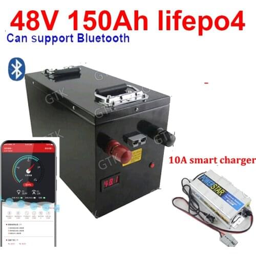 2pcs GTK waterproof Lifepo4 48v 150AH battery bluetooth BMS for 4800w Scooter bike golf cart Solar energy + 10A charger