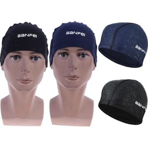 Waterproof Fabric Protect Ears Long Hair Sports Swim Pool Hat Shark Swimming Cap