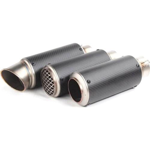 Inlet 51mm 61mm Motorcycle Exhaust Pipe Muffler Carbon Fiber Motorbike Laser GP Muffler Exhaust Escape For R25 Z400 GSXR250 ER6N