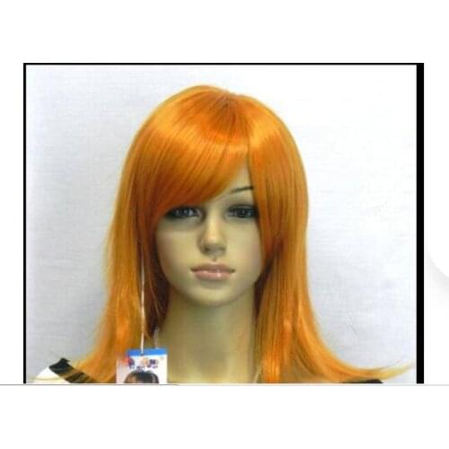 Zhaoxia++01375@Q8+++New wig Cosplay Orange Straight Fashion Wig