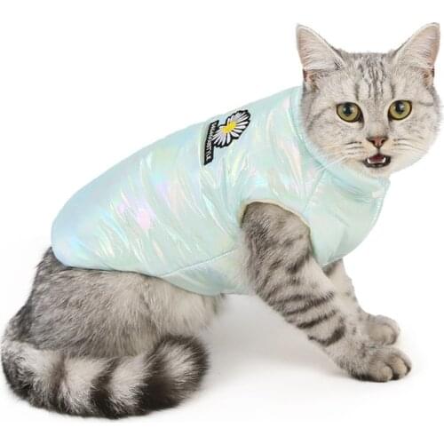 Winter Cat Dogs Shiny Jacket Warm Coat Clothes Pet Clothing Puppy Kitten Outfits Costumes for Small Dog Cat Coat Vest