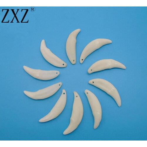 ZXZ 5 Pieces Tibet Wolf Teeth Tooth Pendant for Necklace Jewelry Making