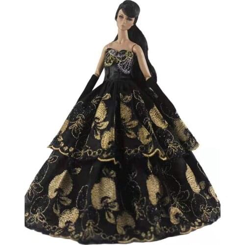 1/6 Fashion Floral Embroidery Wedding Dress For Barbie Clothes Outfits Princess Gown Costume Vestidos 11.5" Doll Accessories Toy
