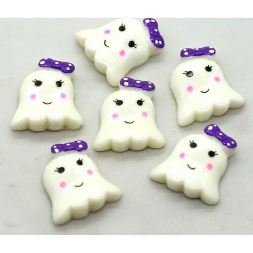 10PCS 24mmX26mm Resin Flat back Halloween Baby Ghost|Halloween Party Decoration Miniatures|Halloween Hair Dressing Supplies