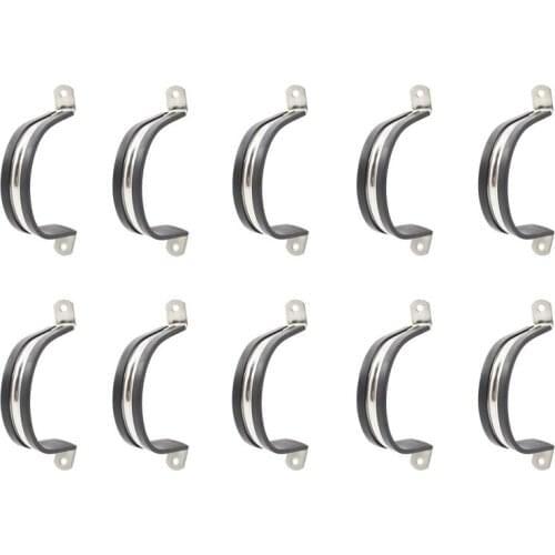 10Pack Clamp,Stainless Steel Cable Clamp,Pipe Clamp,Tube Clamp,Metal Clamp,Rubber Cushioned Insulated Clamp,Tube Holder for Tube