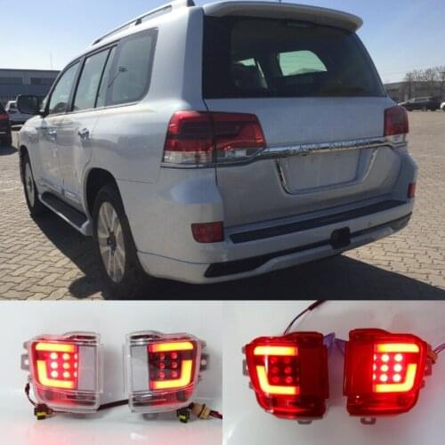 2PCS LED Rear Tail Fog Lamp Rear bumper light replacement For Toyota Land Cruiser 200 FJ200 LC200 2016-2019 2020 Accessories