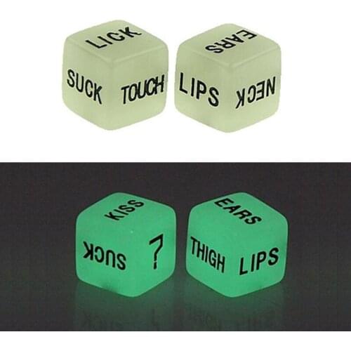 2pc Funny Love Dice Romance Humour Party Adult Couple Lovers Games Glow In Dark Sex Toys Gift For Couples